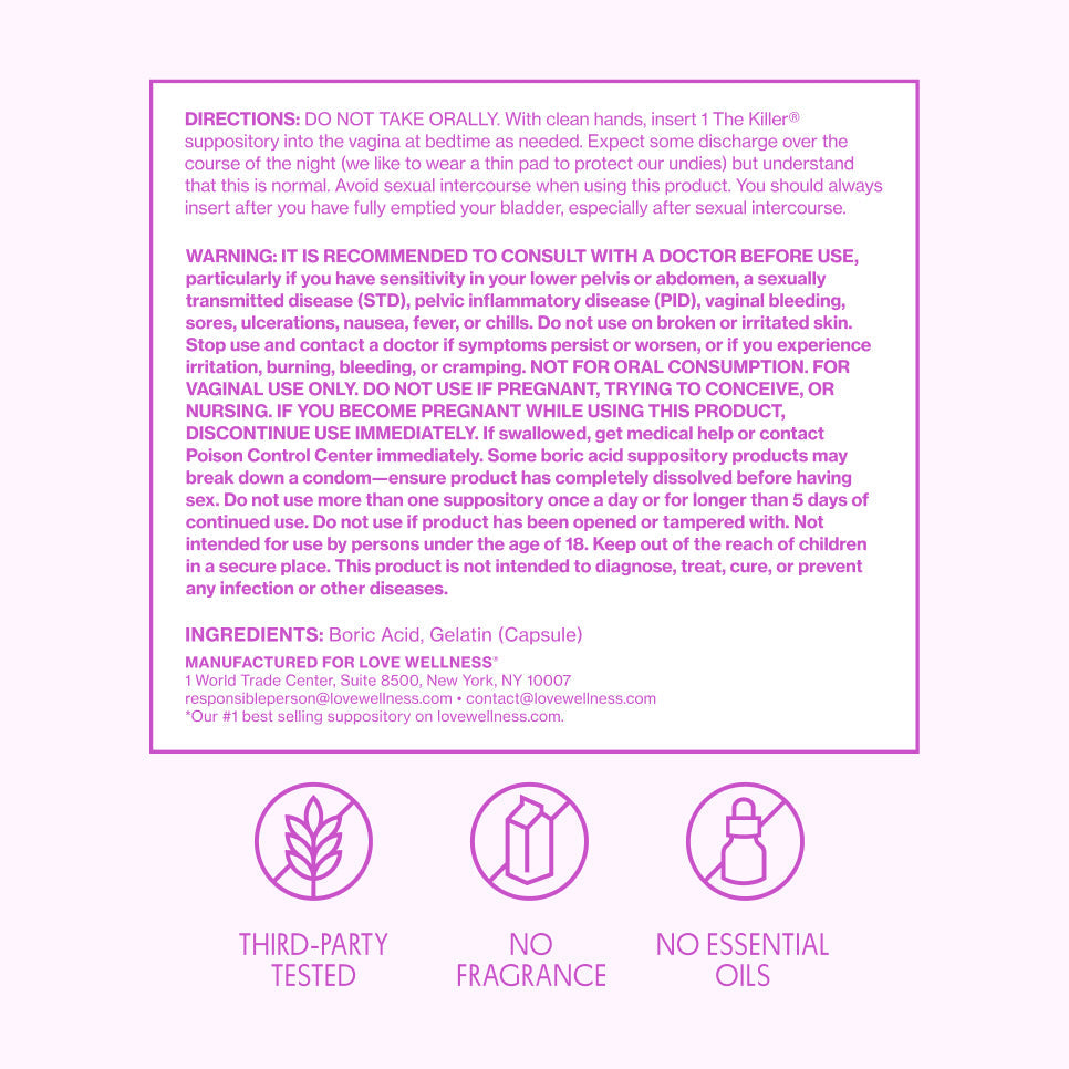The Killer® Boric Acid Suppositories (5ESK)